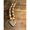 collier faïence brut coeur ( brun / terracotta )